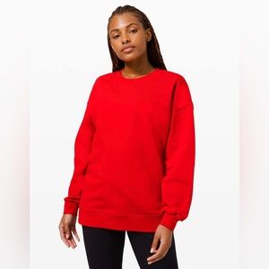 Lululemon NWT Perfectly Oversized Crew dark red sz 10